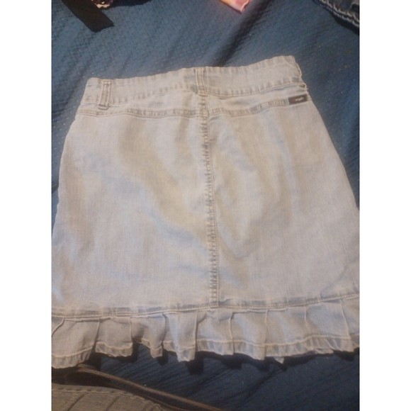 Womens Vintage Y2K Angels Mini Pleated Hem Denim Jean Skirt Size 5 - Picture 3 of 4